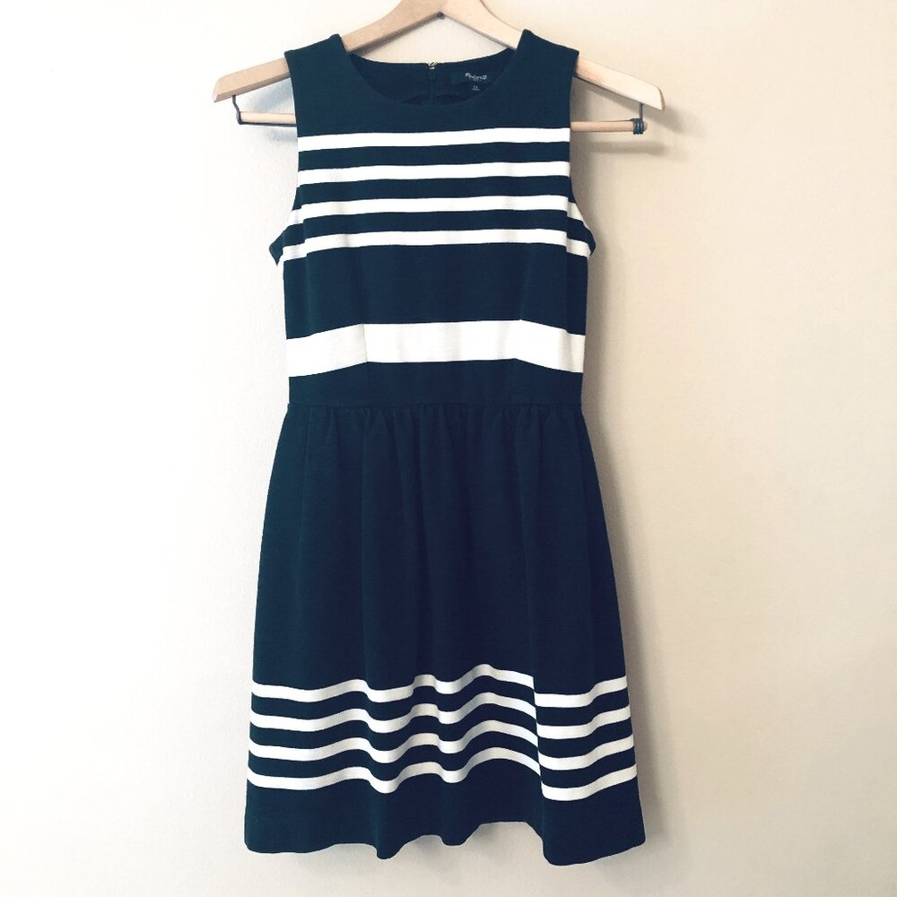 Madewell Dress Saltwater Stripe Black & White Sleeveless XS